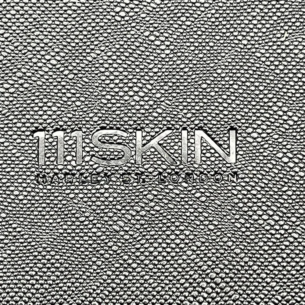 111SKIN Black Cosmetic Pouch Zip Travel‎ Makeup Bag Textured Faux Leather
